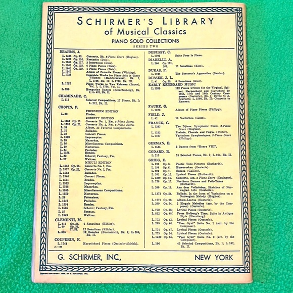 Vtg Schirmer’s Library Piano Sheet Music (3) - Picture 5 of 7